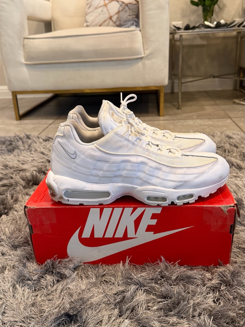 Size 13 - Nike Air Max 95 Triple White